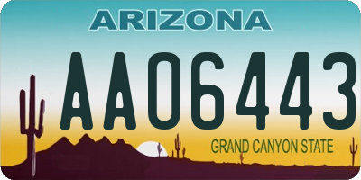 AZ license plate AAO6443