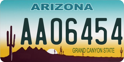 AZ license plate AAO6454