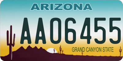 AZ license plate AAO6455