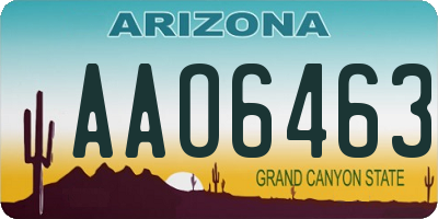 AZ license plate AAO6463