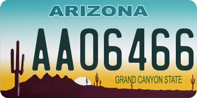 AZ license plate AAO6466