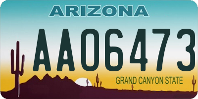 AZ license plate AAO6473