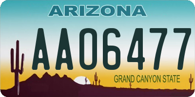 AZ license plate AAO6477