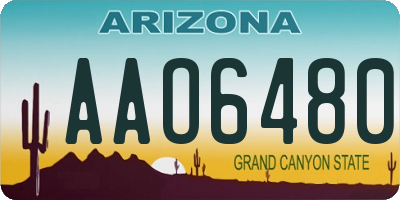 AZ license plate AAO6480