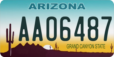 AZ license plate AAO6487