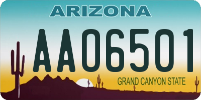 AZ license plate AAO6501