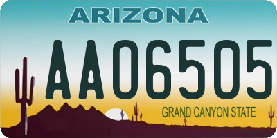 AZ license plate AAO6505