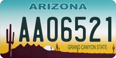 AZ license plate AAO6521