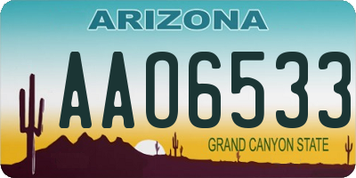 AZ license plate AAO6533
