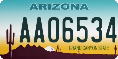 AZ license plate AAO6534