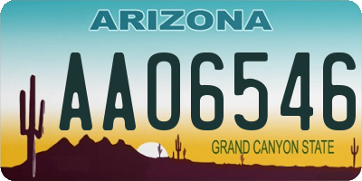 AZ license plate AAO6546