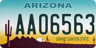 AZ license plate AAO6563