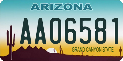 AZ license plate AAO6581