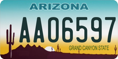 AZ license plate AAO6597