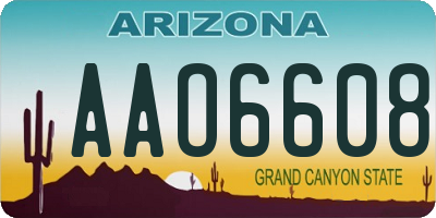 AZ license plate AAO6608