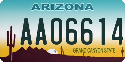 AZ license plate AAO6614