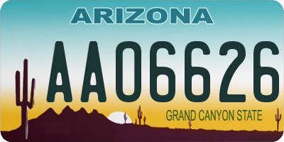 AZ license plate AAO6626