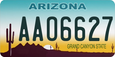 AZ license plate AAO6627