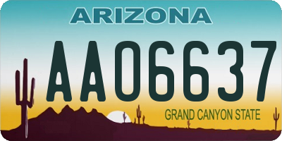 AZ license plate AAO6637