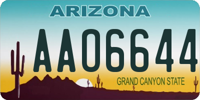 AZ license plate AAO6644
