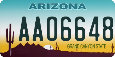 AZ license plate AAO6648