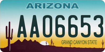 AZ license plate AAO6653