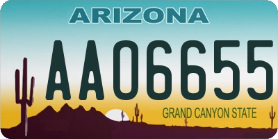 AZ license plate AAO6655