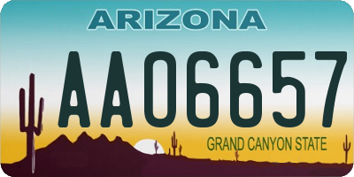 AZ license plate AAO6657