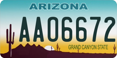 AZ license plate AAO6672