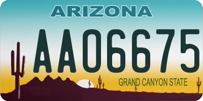 AZ license plate AAO6675