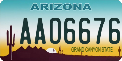 AZ license plate AAO6676