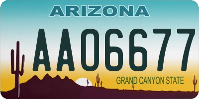 AZ license plate AAO6677