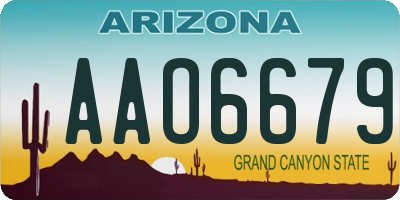 AZ license plate AAO6679