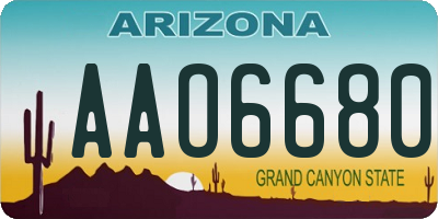 AZ license plate AAO6680