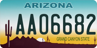 AZ license plate AAO6682