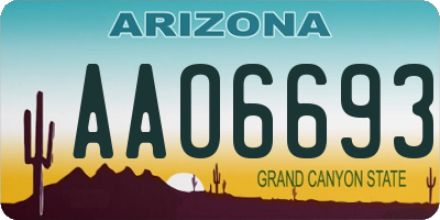 AZ license plate AAO6693