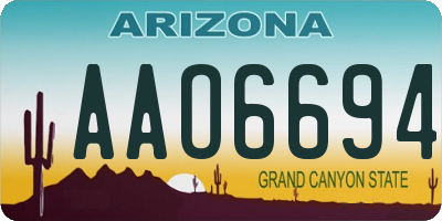 AZ license plate AAO6694