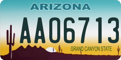 AZ license plate AAO6713