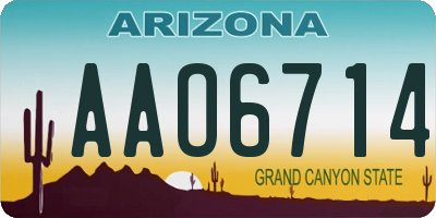 AZ license plate AAO6714