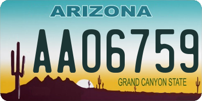 AZ license plate AAO6759