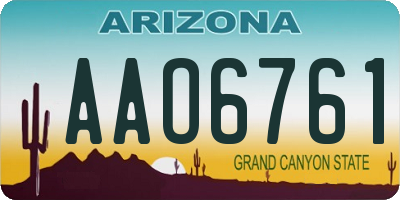 AZ license plate AAO6761