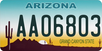 AZ license plate AAO6803