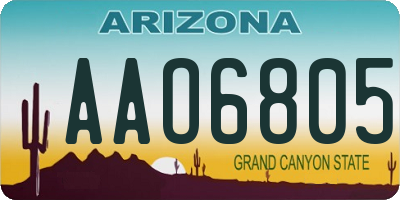AZ license plate AAO6805