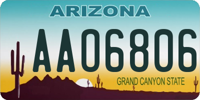 AZ license plate AAO6806