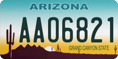AZ license plate AAO6821
