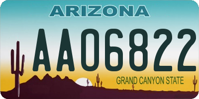 AZ license plate AAO6822