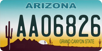 AZ license plate AAO6826