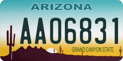 AZ license plate AAO6831