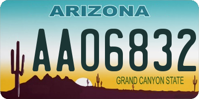 AZ license plate AAO6832
