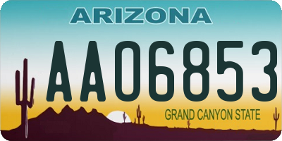 AZ license plate AAO6853